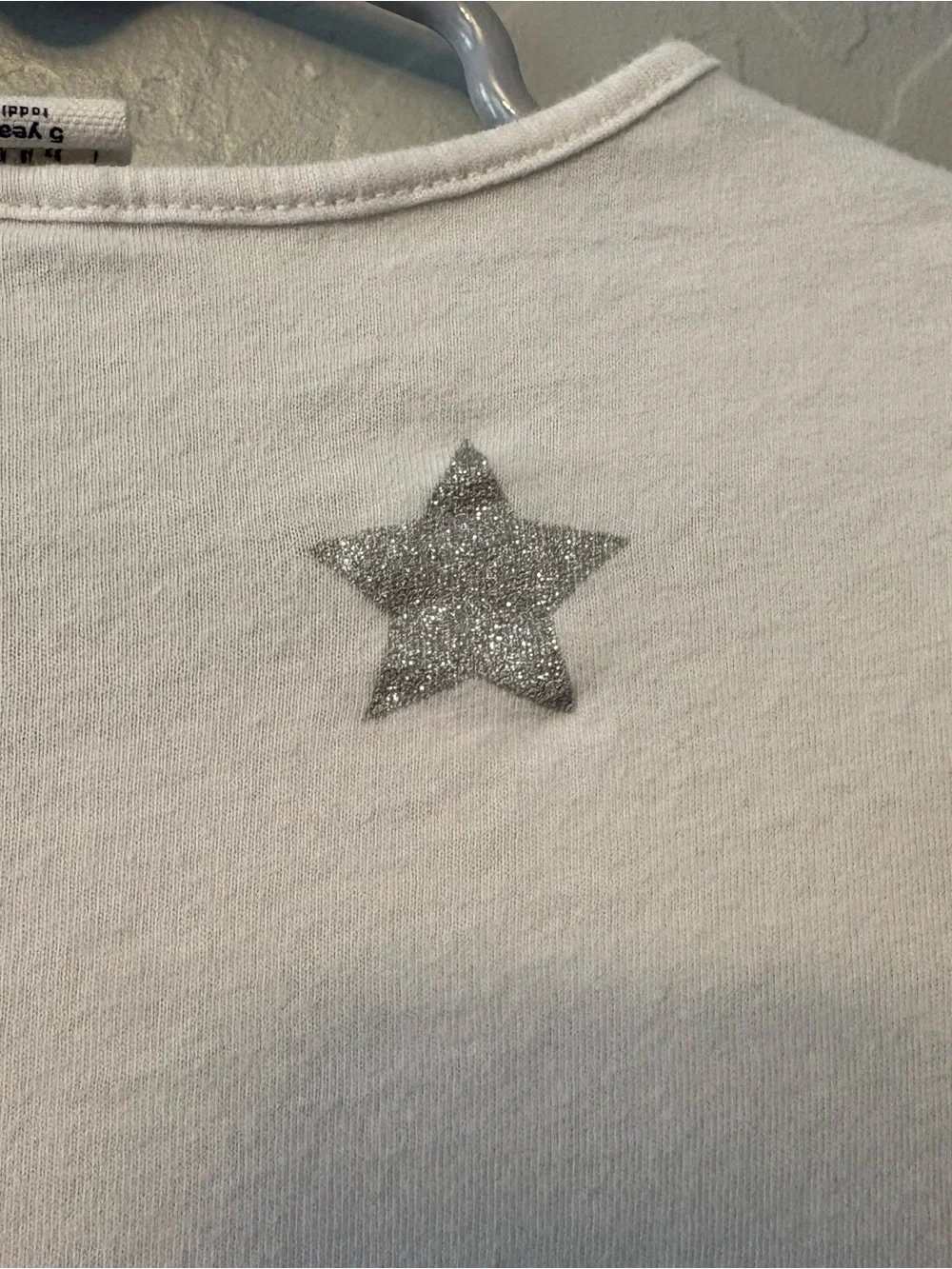 Baby gap white silver and red star print peplum top with tulle size 5